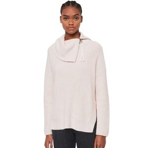 Allsaints Kadine Funnel Roll Neck Sweater Hush Pink Size Small Cotton Wool